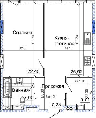 1-комнатная 70.78 м² в ЖК Nebo от 40 200 грн/м², Днепр
