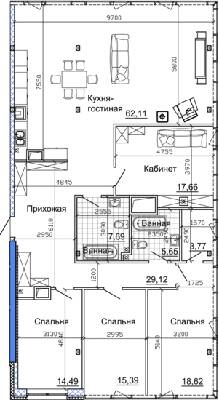 4-кімнатна 179.35 м² в ЖК Nebo від 45 950 грн/м², Дніпро