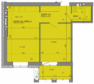 1-комнатная 51.8 м² в ЖК Надеждинский от 20 350 грн/м², Днепр
