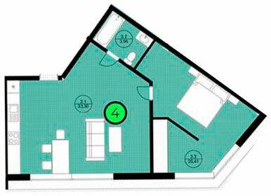 1-кімнатна 54.7 м² в ЖК LOFT від 25 350 грн/м², Ужгород