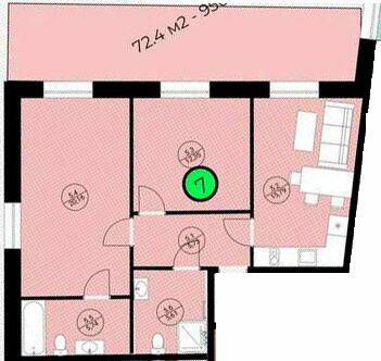 1-кімнатна 72.4 м² в ЖК LOFT від 26 350 грн/м², Ужгород