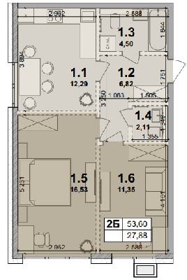 2-кімнатна 53.6 м² в ЖК Petrivsky Residence від 28 000 грн/м², с. Святопетрівське