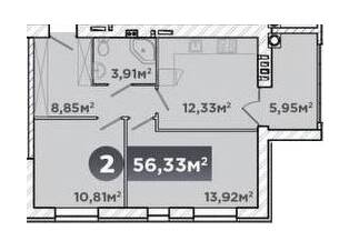 2-комнатная 56.33 м² в ЖК URBANHouse от 16 100 грн/м², Хмельницкий