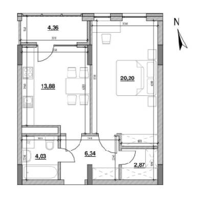 1-комнатная 51.68 м² в ЖК Велика Британія от 24 710 грн/м², Львов