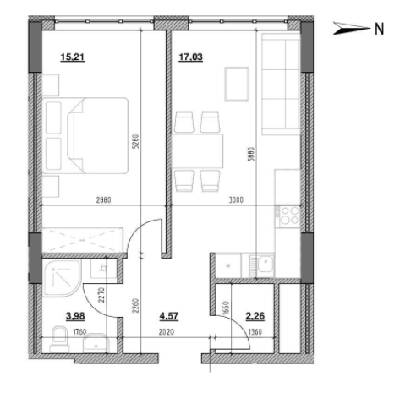 1-комнатная 43.05 м² в ЖК Голоські кручі от 20 330 грн/м², Львов