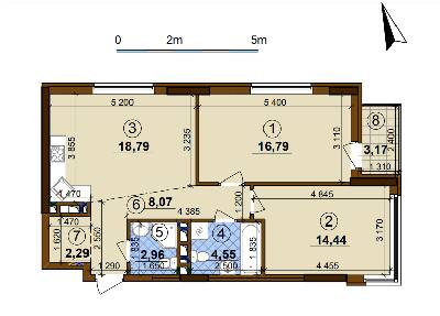 2-комнатная 68.84 м² в ЖК Варшавский-2 от 26 200 грн/м², Киев