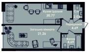 1-кімнатна 53.44 м² в ЖК Кокос Авеню від 16 000 грн/м², м. Южне
