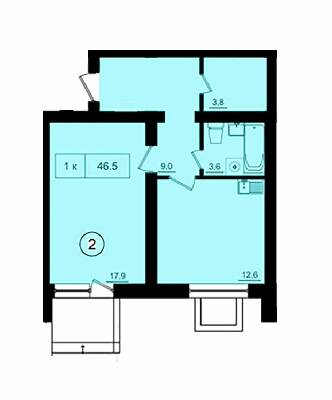 1-кімнатна 46.5 м² в ЖК Парк Фонтанів від 20 200 грн/м², с. Фонтанка
