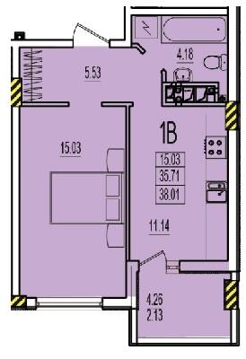1-кімнатна 38.01 м² в ЖК RosenTal від 16 150 грн/м², с. Лиманка