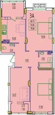 3-кімнатна 78.84 м² в ЖК RosenTal від 15 750 грн/м², с. Лиманка