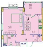 1-кімнатна 39.56 м² в ЖК RosenTal від 17 550 грн/м², с. Лиманка