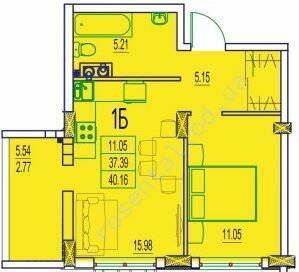 1-кімнатна 40.16 м² в ЖК RosenTal від 17 550 грн/м², с. Лиманка