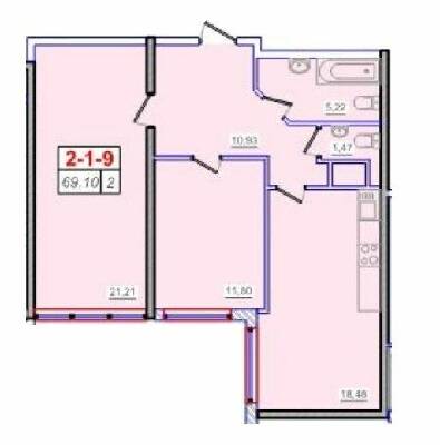 2-кімнатна 69.1 м² в ЖК П'ятдесят третя перлина від 24 150 грн/м², Одеса