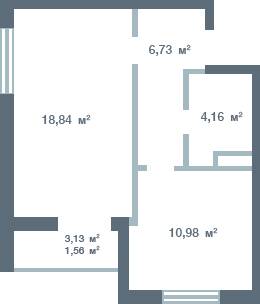 1-кімнатна 41.49 м² в ЖК Новосел від 13 400 грн/м², с. Молодіжне