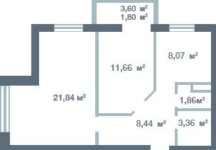 2-кімнатна 56.09 м² в ЖК Новосел від 13 400 грн/м², с. Молодіжне