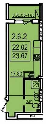Студія 23.67 м² в Апарт-комплекс Каліпсо від 35 750 грн/м², Одеса
