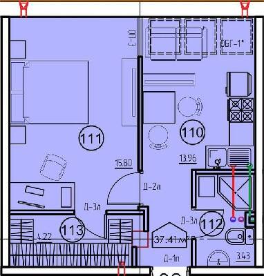 1-кімнатна 37.41 м² в ЖК Arcadia Sky від 28 050 грн/м², Одеса