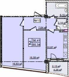 2-кімнатна 65.34 м² в ЖК Costa fontana від 29 700 грн/м², Одеса