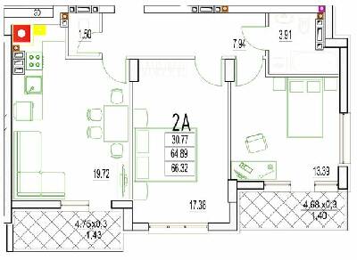 2-кімнатна 66.32 м² в ЖК DERBY Style House від 31 550 грн/м², Одеса
