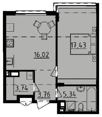 1-кімнатна 46.2 м² в ЖК DERBY Style House від 29 100 грн/м², Одеса
