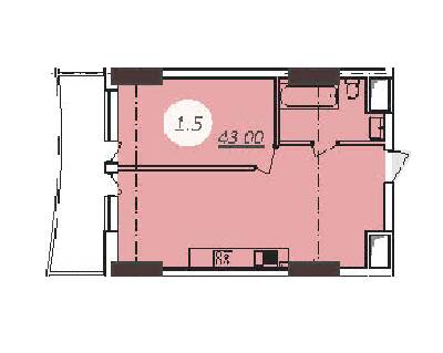 1-кімнатна 43 м² в ЖК Emporium Tower від забудовника, Одеса