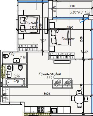 2-кімнатна 64.76 м² в ЖК ITown від 36 550 грн/м², Одеса