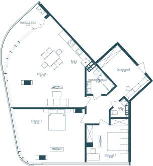 2-кімнатна 122.1 м² в ЖК KANDINSKY Odessa Residence від 56 119 грн/м², Одеса