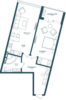 1-кімнатна 62.2 м² в ЖК KANDINSKY Odessa Residence від 47 531 грн/м², Одеса