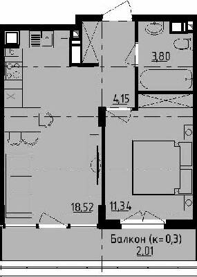 1-кімнатна 39.82 м² в ЖК Manhattan від 21 350 грн/м², Одеса