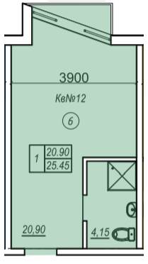 1-кімнатна 25.45 м² в ЖК Олімпієць від 30 900 грн/м², Одеса
