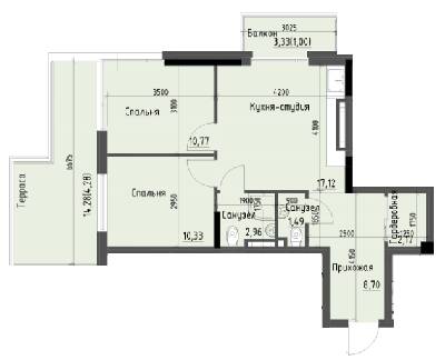 2-кімнатна 52.08 м² в ЖК Простір+ на Дачній від 30 100 грн/м², Одеса