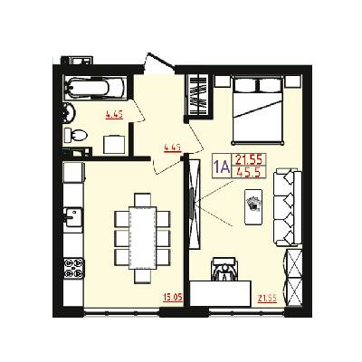 1-кімнатна 45.5 м² в ЖМ Острови від 17 500 грн/м², Одеса