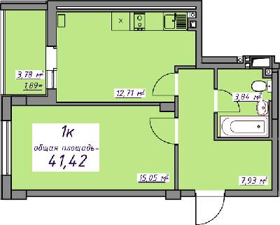 1-кімнатна 41.42 м² в ЖМ Сьоме Небо від 18 350 грн/м², смт Авангард