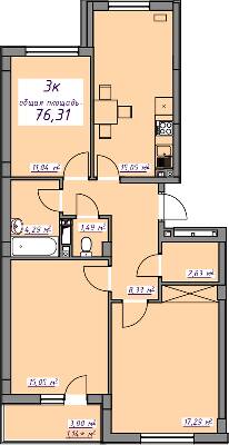 3-кімнатна 76.31 м² в ЖМ Сьоме Небо від 19 200 грн/м², смт Авангард