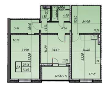 2-кімнатна 77.05 м² в ЖК Navigator 2 від 23 000 грн/м², Київ