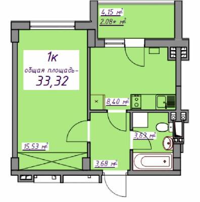 1-кімнатна 33.32 м² в ЖМ Сьоме Небо від 21 050 грн/м², смт Авангард