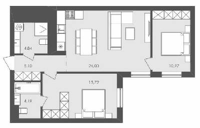 2-кімнатна 66.82 м² в ЖК Avalon Holiday від 20 000 грн/м², с. Сокільники