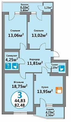3-комнатная 82.48 м² в ЖК Еко-дім на Тракті от 14 000 грн/м², с. Лисиничи