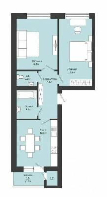 2-комнатная 64.6 м² в ЖК Сонячний край от 14 250 грн/м², с. Зымна Вода