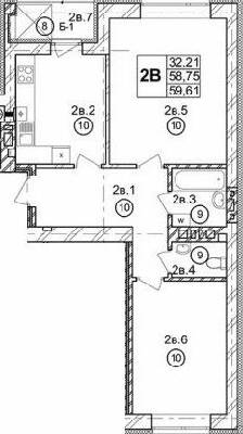2-комнатная 59.61 м² в ЖК Галицкая Брама от 16 500 грн/м², с. Давыдов