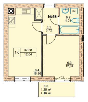 1-комнатная 37.88 м² в ЖК Проект Панорама от 21 450 грн/м², г. Пустомыты