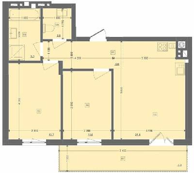 2-комнатная 62.67 м² в ЖК Этно Дом от 19 000 грн/м², с. Горишний