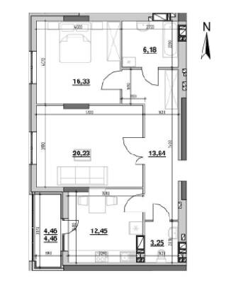 2-комнатная 76.74 м² в ЖК Ріел Сіті от 22 872 грн/м², Львов