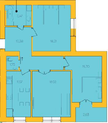 3-комнатная 87.33 м² в ЖК Ядро от 16 500 грн/м², г. Дрогобыч