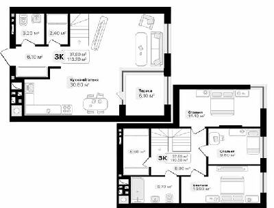 Двухуровневая 110.3 м² в ЖК Auroom City от 21 100 грн/м², Львов
