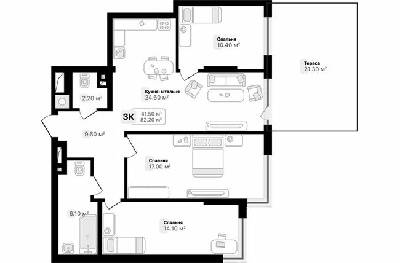 3-комнатная 82.2 м² в ЖК Auroom City от 21 100 грн/м², Львов