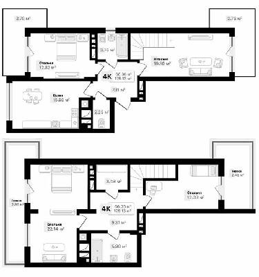 Двухуровневая 125.13 м² в ЖК AUROOM SUNRISE от 19 800 грн/м², Львов