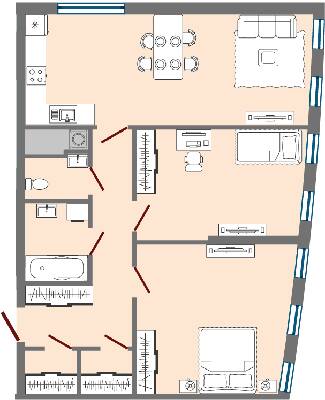 2-комнатная 80.48 м² в ЖК Greenville Park Lviv от 25 150 грн/м², Львов