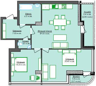 2-комнатная 83.15 м² в ЖК Park Tower от 28 850 грн/м², Львов