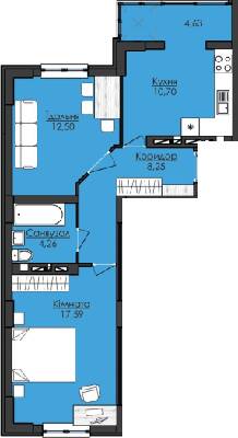 2-комнатная 57.91 м² в ЖК R2 Residence от 20 450 грн/м², Львов